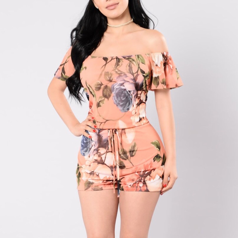 Off-shoulder romper